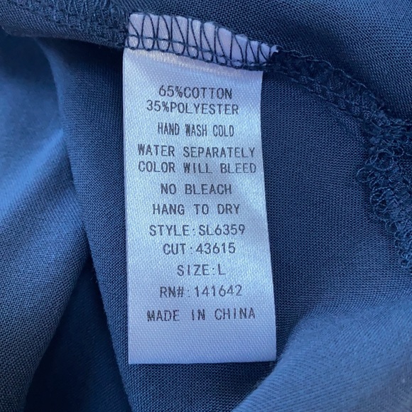 She & Sky Boutique Blue Off-the-Shoulder Ruffle Top Blouse Large - Picture 4 of 4